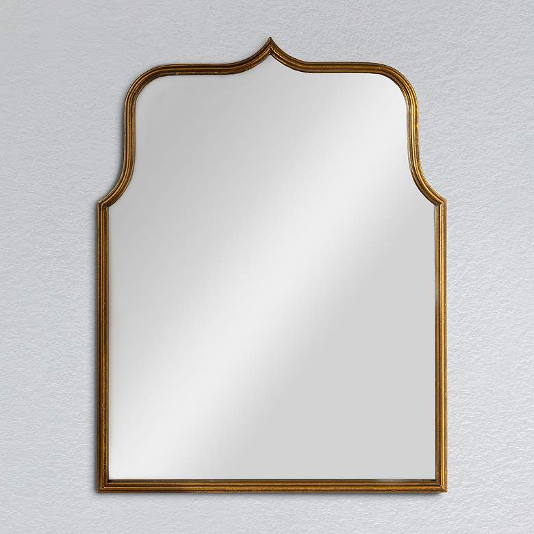 Image 1 Arched Metal Framed Wall Mirror, Antique Goldleaf