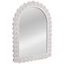1_Arched Raised Scallop Pattern Wood Wall Mirror, White
