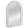 Arched Raised Scallop Pattern Wood Wall Mirror, White