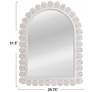 2_Arched Raised Scallop Pattern Wood Wall Mirror, White more views