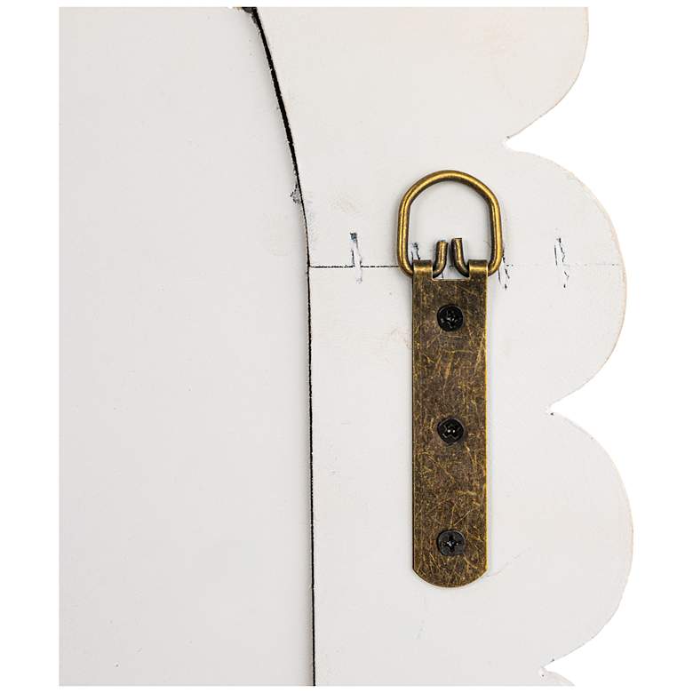 Image 4 Arched Raised Scallop Pattern Wood Wall Mirror, White more views