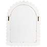 5_Arched Raised Scallop Pattern Wood Wall Mirror, White more views