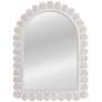 7_Arched Raised Scallop Pattern Wood Wall Mirror, White more views