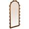 Arched Wall Mirror with Scalloped Wood Frame