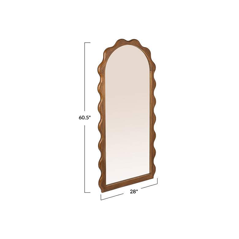 Image 2 Arched Wall Mirror with Scalloped Wood Frame more views