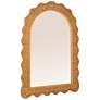 2_Arched Wall Mirror with Scalloped Woven Rattan Frame