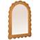 Arched Wall Mirror with Scalloped Woven Rattan Frame