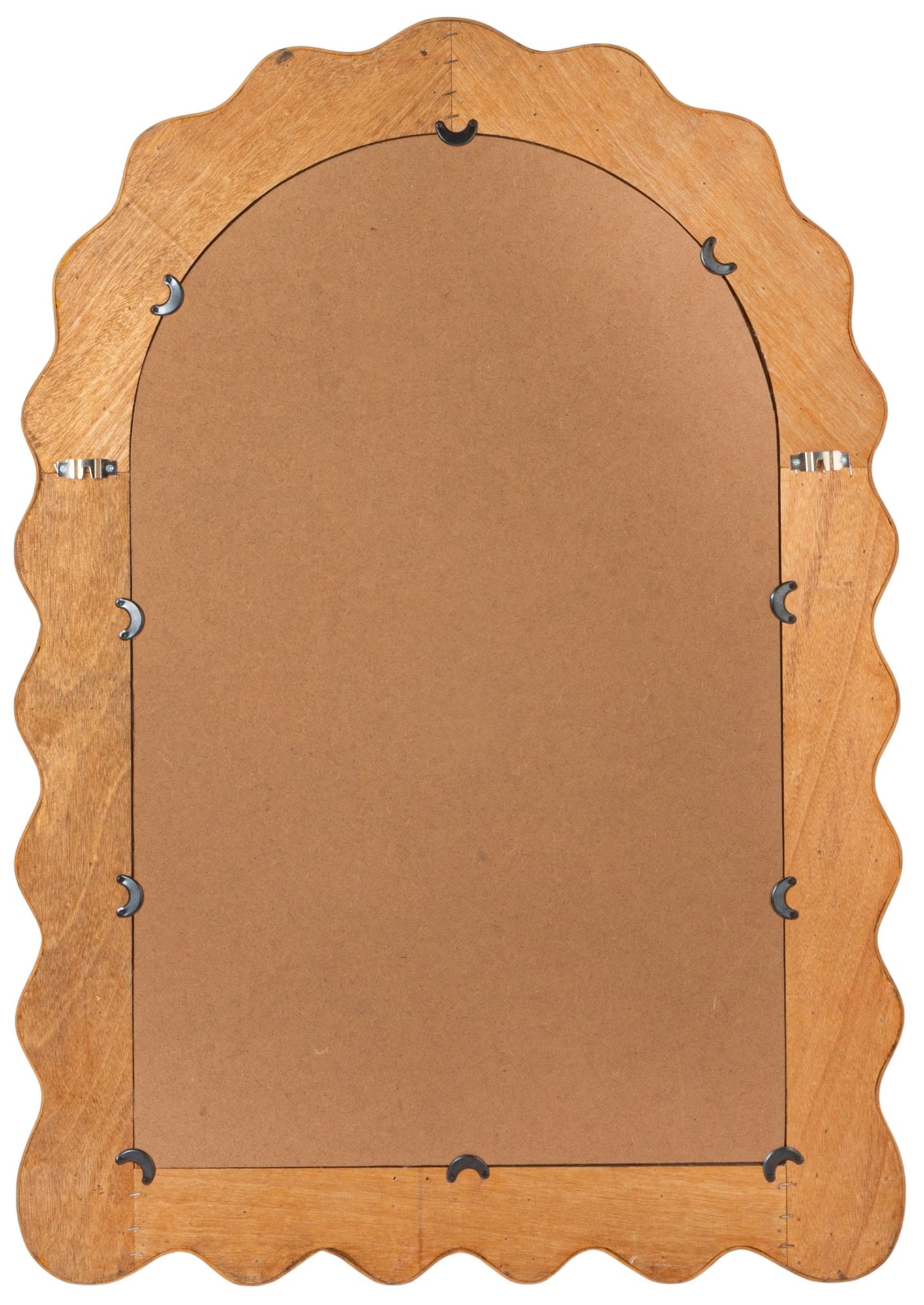 Image 4 Arched Wall Mirror with Scalloped Woven Rattan Frame more views