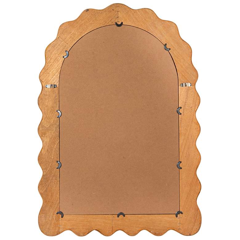 Image 4 Arched Wall Mirror with Scalloped Woven Rattan Frame more views
