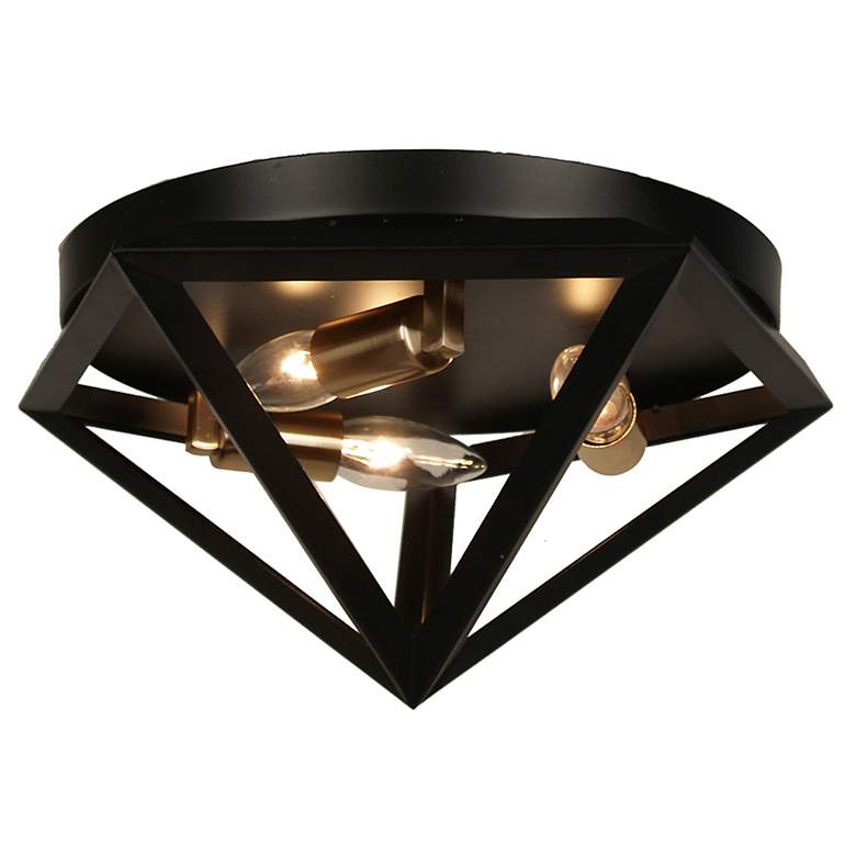 Image 2 Archello 12" Wide 3 Light Matte Black Flush Mount