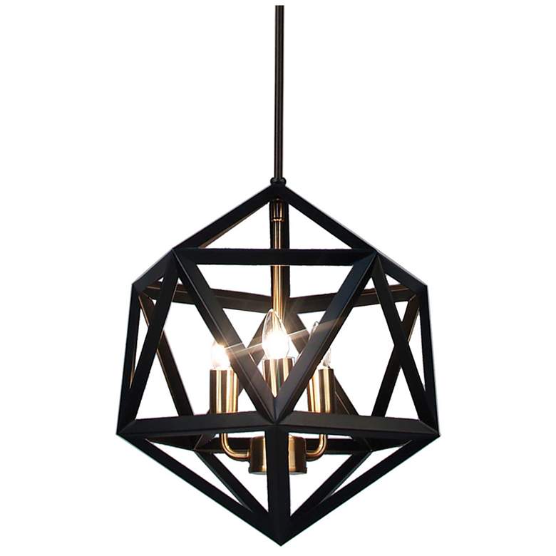 Image 1 Archello 13" Wide 3 Light Matte Black Chandelier