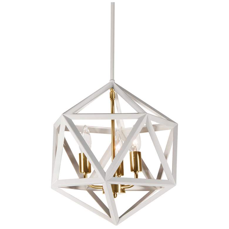 Image 1 Archello 13 inch Wide 3 Light Matte White Chandelier