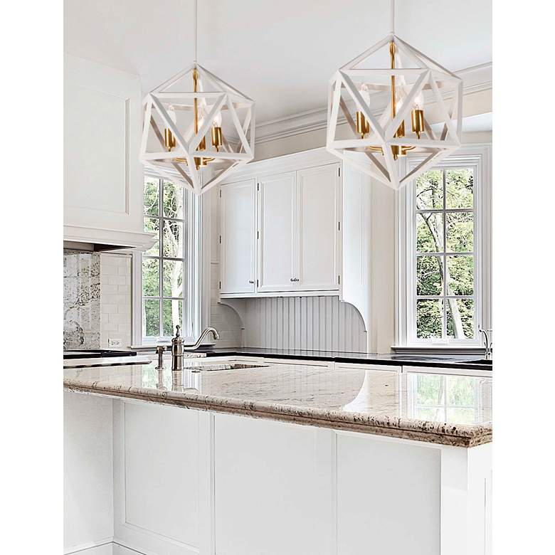 Image 2 Archello 13" Wide 3 Light Matte White Chandelier more views
