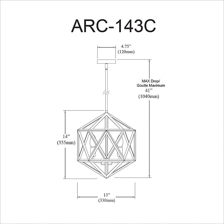Image 3 Archello 13" Wide 3 Light Matte White Chandelier more views