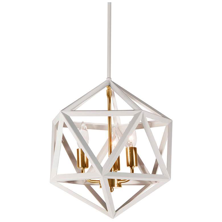 Image 2 Archello 13" Wide Vintage Bronze and White 3-Light Chandelier
