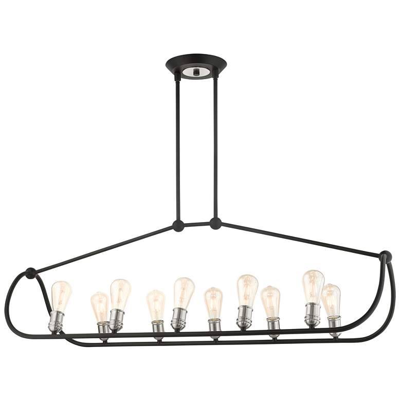 Image 1 Archer 10 Light Textured Black Linear Chandelier