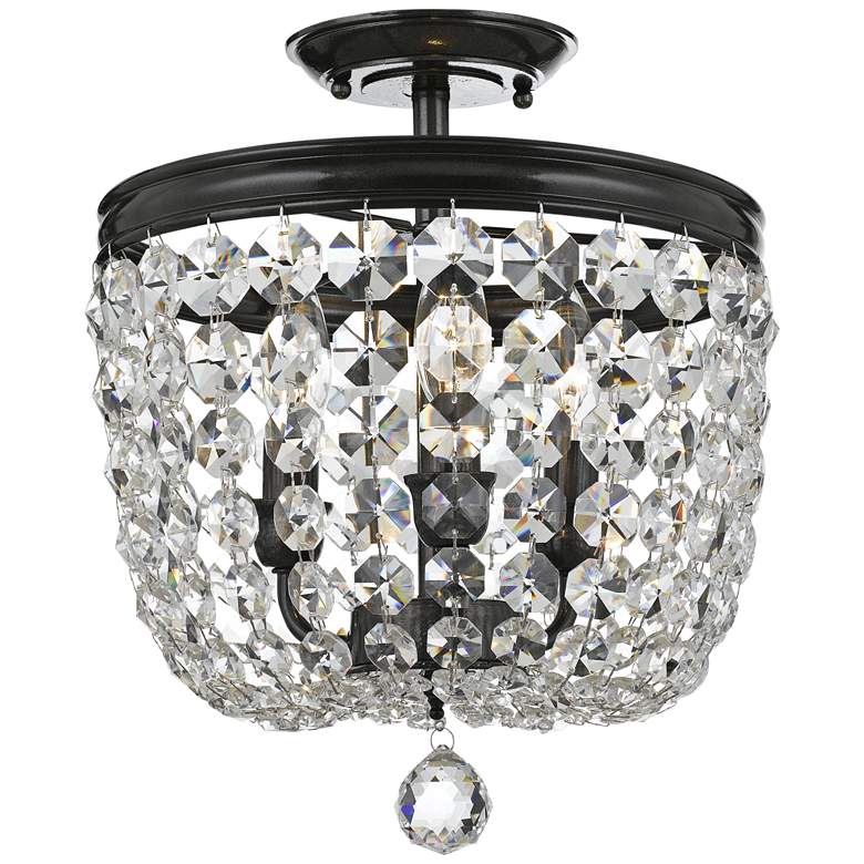 Image 1 Archer 11 1/2" Wide Bronze Swarovski Crystal Ceiling Light