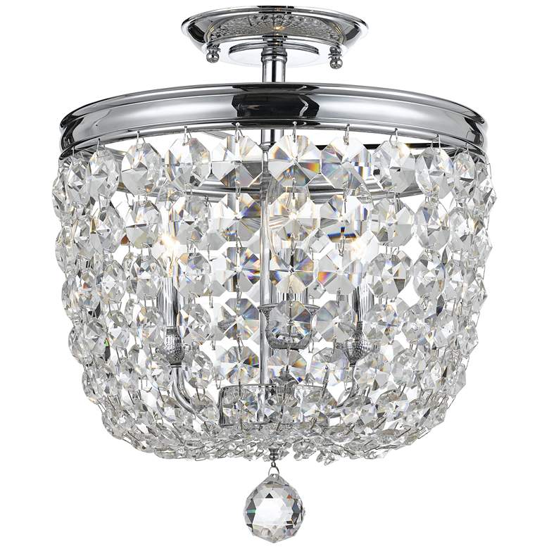 Image 1 Archer 11 1/2" Wide Chrome Spectra Crystal Ceiling Light