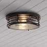 Archer 13" Wide Black Ceiling Light with Clear Glass Shade