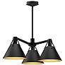 2_Archer 25 1/8" Wide Matte Black 3-Light Chandelier