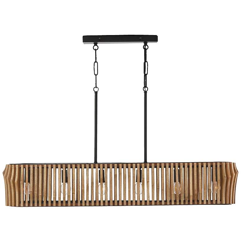 Image 1 Archer 41" Wide Matte Black 6-Light Linear Pendant