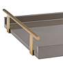 Archer Gray Lacquer Rectangular Serving Tray with Handles