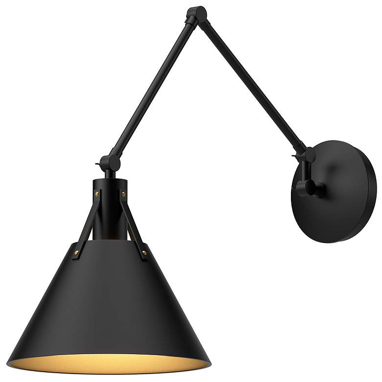 Image 1 Archer Matte Black Swing Arm Wall Lamp