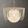 1_Arches 20" Wide Warm White and Natural Rattan Pendant Light