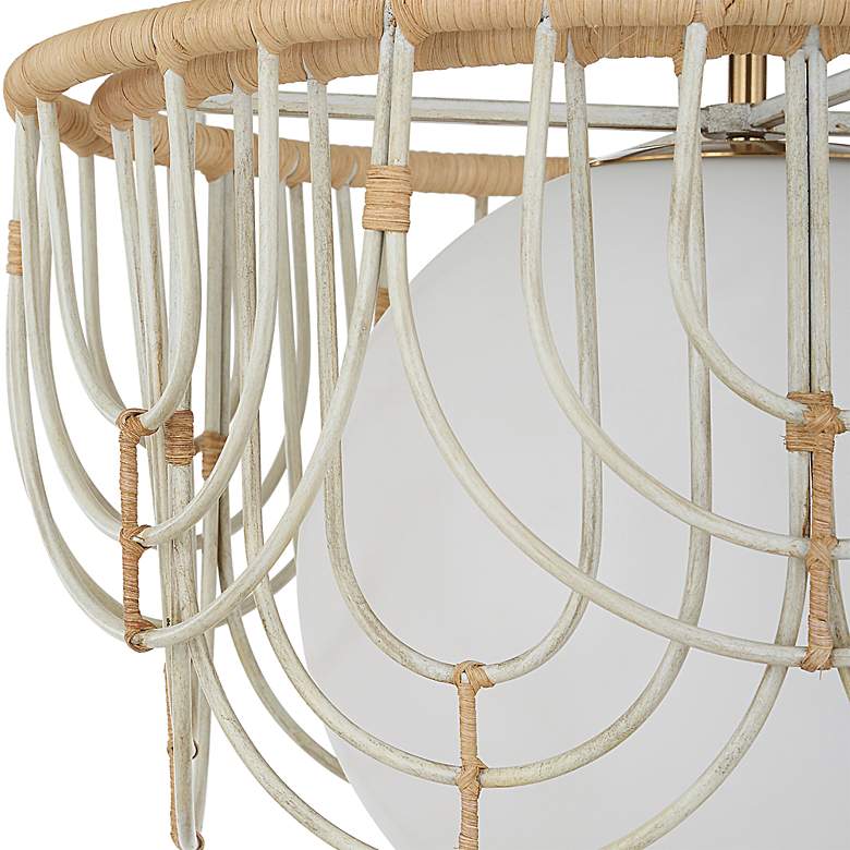 Image 4 Arches 20" Wide Warm White and Natural Rattan Pendant Light more views