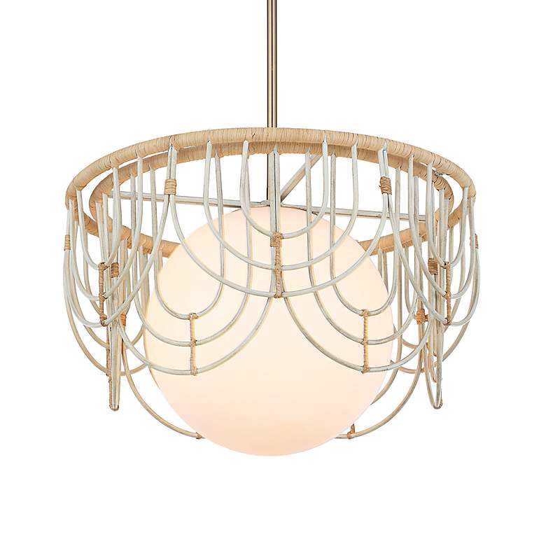 Image 5 Arches 20" Wide Warm White and Natural Rattan Pendant Light more views