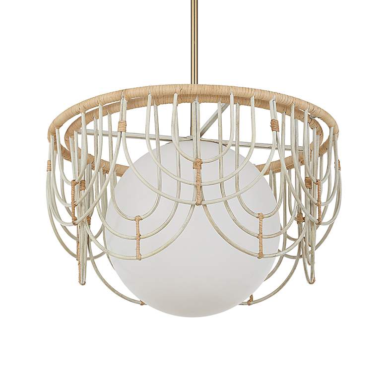 Image 6 Arches 20" Wide Warm White and Natural Rattan Pendant Light more views
