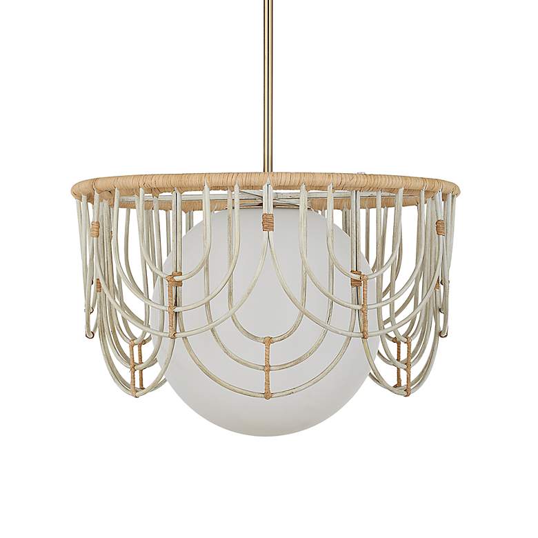 Image 7 Arches 20" Wide Warm White and Natural Rattan Pendant Light more views