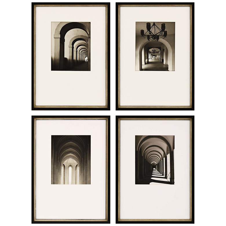 Image 3 Arches in Light 22" High 4-Piece Framed Giclee Wall Art Set