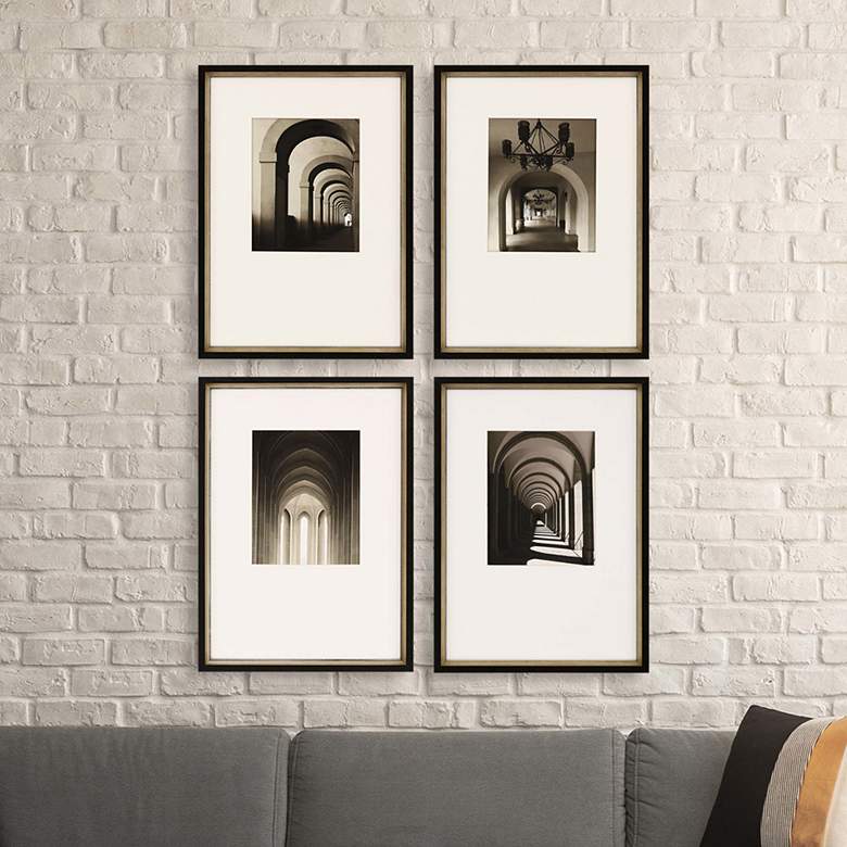 Image 2 Arches in Light 22" High 4-Piece Framed Giclee Wall Art Set