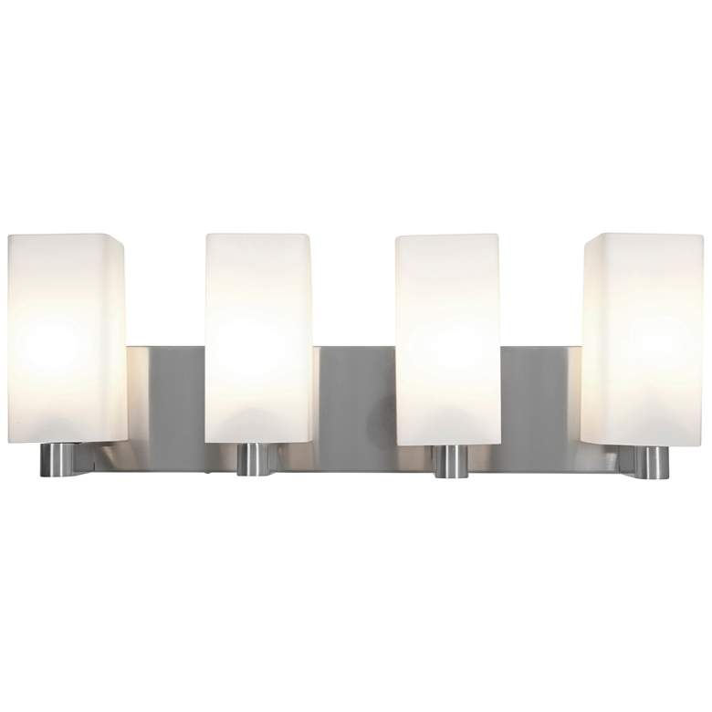 Image 1 Archi - 25 inch E26 LED Wall/Vanity - Brushed Steel Finish, Opal Glass Dif