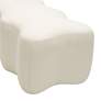 Archie 48 1/2" Wide Cream Linen Fabric Wavy-Shaped Bench in scene