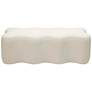 Archie 48 1/2" Wide Cream Linen Fabric Wavy-Shaped Bench in scene