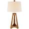 Archie Mid-Century Modern Wood Tripod Table Lamp