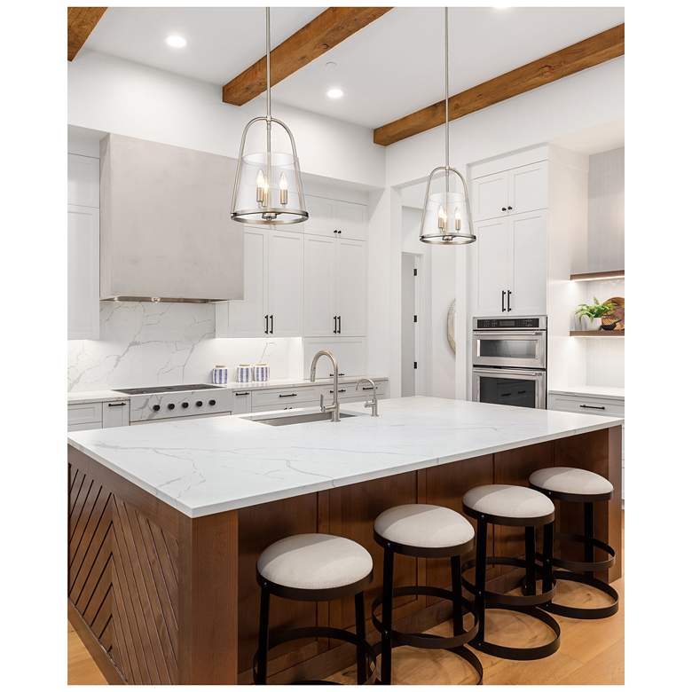 Image 3 Archis 12" Wide Brushed Nickel 3-Light Bell Mini Pendant more views