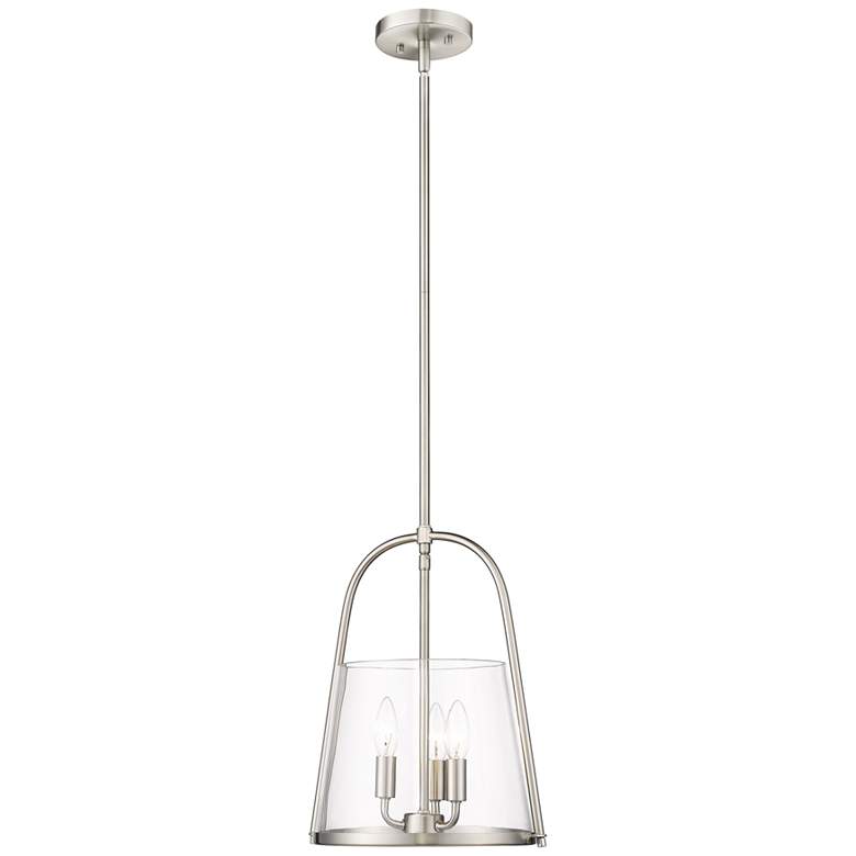Image 4 Archis 12" Wide Brushed Nickel 3-Light Bell Mini Pendant more views
