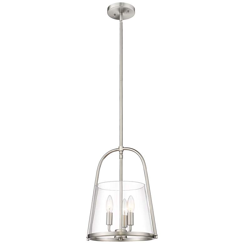 Image 5 Archis 12" Wide Brushed Nickel 3-Light Bell Mini Pendant more views
