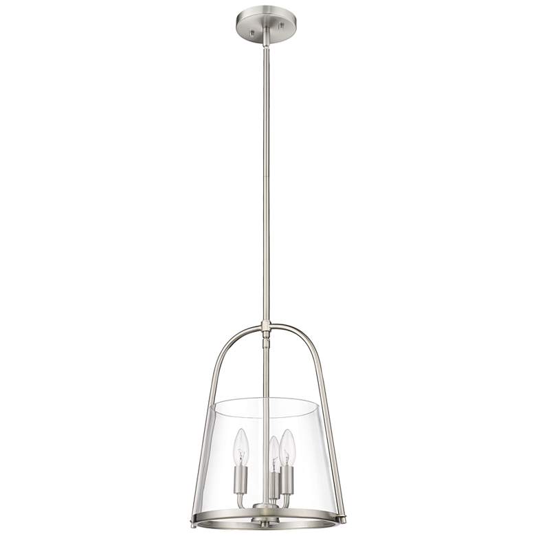 Image 7 Archis 12" Wide Brushed Nickel 3-Light Bell Mini Pendant more views