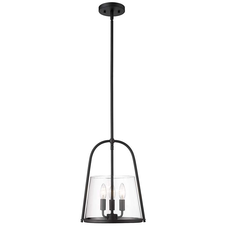 Image 1 Archis 12" Wide Matte Black 3-Light Mini Pendant