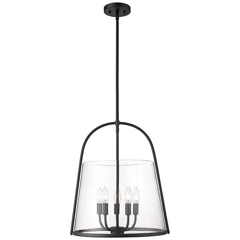 Image 2 Archis 18" Wide Matte Black 5-Light Pendant