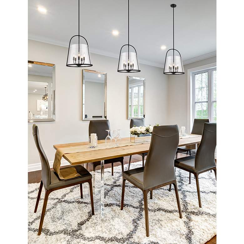 Image 3 Archis 18" Wide Matte Black 5-Light Pendant more views