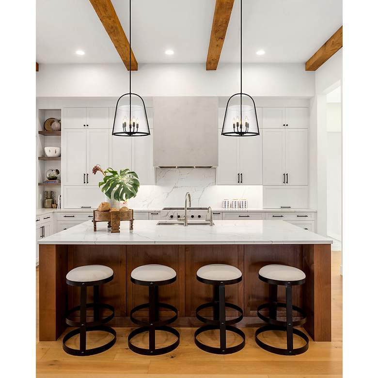 Image 4 Archis 18" Wide Matte Black 5-Light Pendant more views