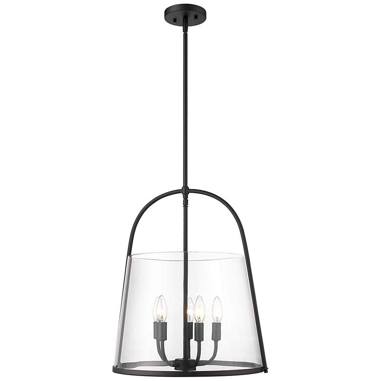 Image 5 Archis 18" Wide Matte Black 5-Light Pendant more views