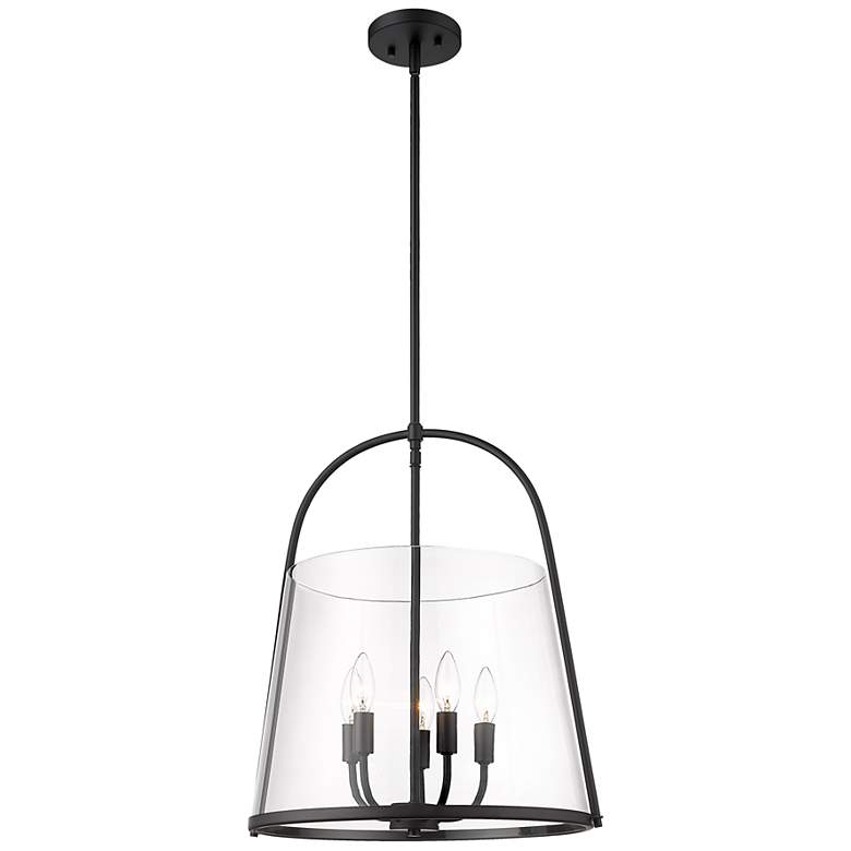 Image 6 Archis 18" Wide Matte Black 5-Light Pendant more views