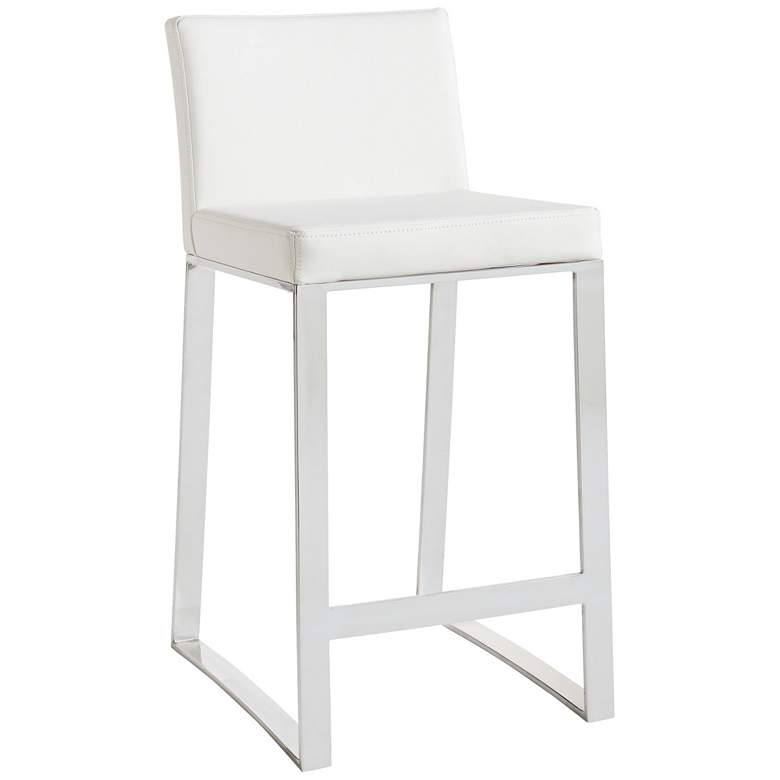 Image 1 Architect 25 1/2 inch White Faux Leather Counter Stool
