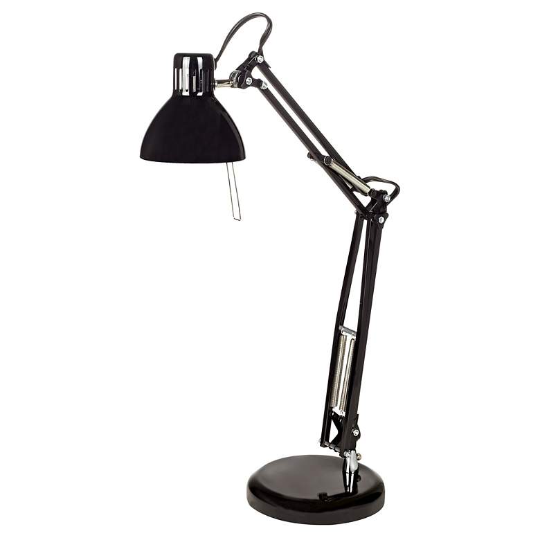 Image 1 Architect Style Black Finish Adjustable Halogen Desk Lamp